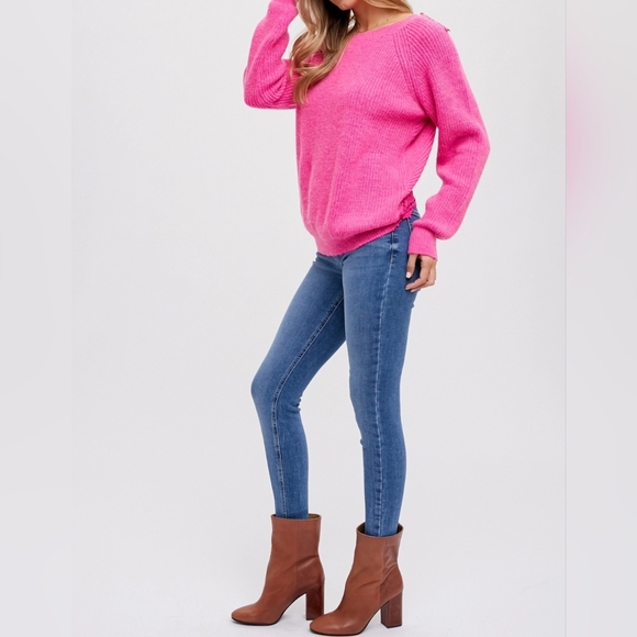 #14353 🩷 🛑S,L NEW! CHIC SEXY BOHO Crochet Lace Cross Back Pullover - Picture 11 of 15